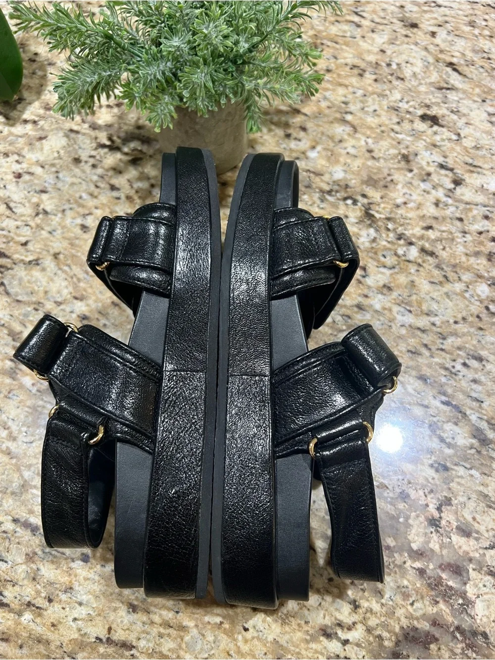 Tory Burch Kira Black Leather Slingback Sandals 8M